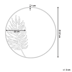 Beliani Stensko ogledalo v zlati barvi ø 57 cm SAUVIE