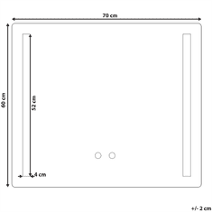 Beliani Stensko ogledalo LED 60 x 70 cm LIRAC