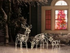 Beliani Komplet 3 zunanjih severnih jelenov z osvetlitvijo LED 76 cm bela MIKKELI