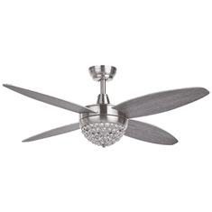 Beliani Srebrno-siv stropni ventilator z lučjo ZARQA