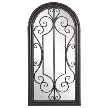 Beliani Stensko ogledalo kovinsko 50 x 98 cm črno CAMPEL