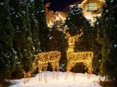 Beliani Zunanja božična LED razsvetljava 128 cm črni severni jelen MAHLATTI