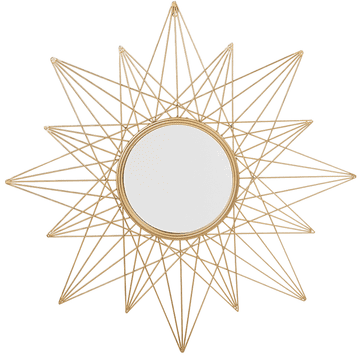 Beliani Zlato stensko ogledalo Ø 91 cm PANON