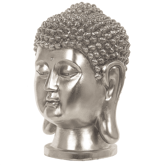 Beliani Dekorativna srebrna figura 41 cm BUDDHA
