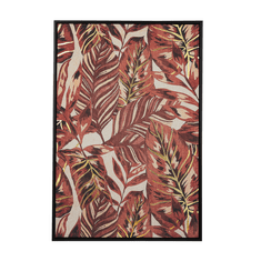 Beliani Stenska slika z motivom palme 63 x 63 cm bordo rdeča FLORESTA