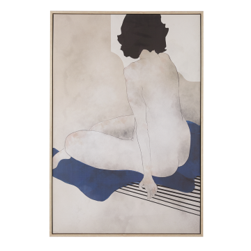 Beliani Uokvirjena slika na platnu 63 x 93 cm črna in siva GRAVONI