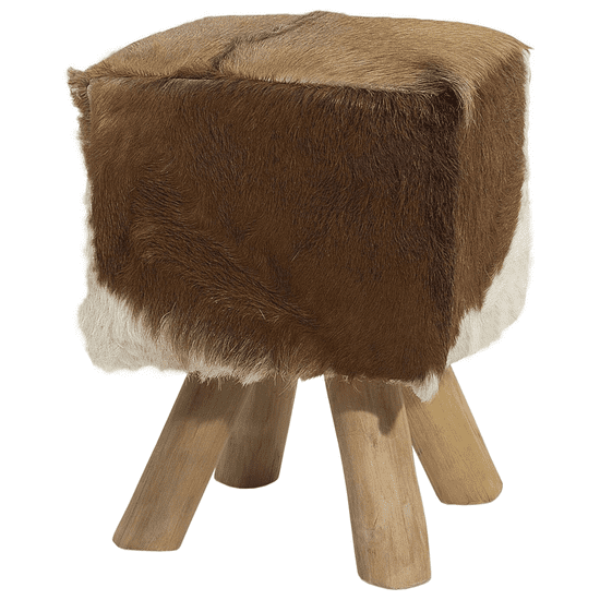 Beliani Stilski stol iz tikovine v jagnjetini DALTON