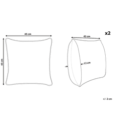 Beliani Komplet 2 bombažnih vzglavnikov 45 x 45 cm črno-beli SALIZAR