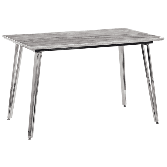 Beliani Jedilna miza 120 x 70 cm z marmornim učinkom / srebrna GREYTON