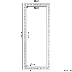 Beliani Stensko ogledalo v belem okvirju 50 x 130 cm MAULEON