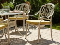 Beliani Komplet 4 belih aluminijastih vrtnih stolov ANCONA