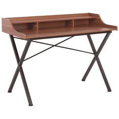 Beliani Delovna miza 120 x 60 cm iz temnega lesa s črno barvo GALVEN