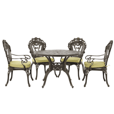 Beliani Vrtna miza in 4 stoli SAPRI rjave barve