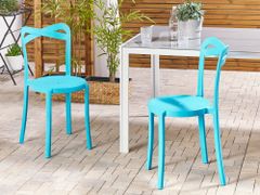 Beliani Komplet 2 modrih plastičnih jedilnih stolov CAMOGLI
