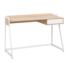 Beliani Pisalna miza 120 x 60 cm bela/naravna QUITO