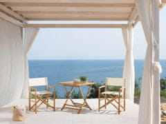 Beliani Bambusovo balkonsko pohištvo iz svetlega lesa in bele barve MOLISE/SPELLO