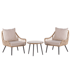 Beliani Balkonski set iz ratana beige LAURETO