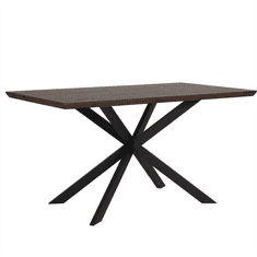 Beliani Jedilna miza 140 x 80 cm, temen les s črno SPECTRO
