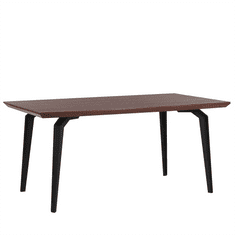 Beliani Jedilna miza 160 x 90 cm iz temnega lesa s črno barvo AMARES