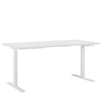 Beliani Ročno nastavljiva pisalna miza 160x72 cm bela DESTIN II
