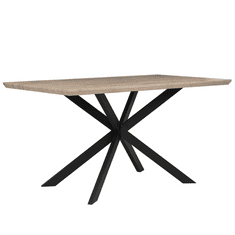 Beliani Jedilna miza 140 x 80 cm, svetel les s črno barvo SPECTRA
