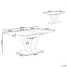 Beliani Zložljiva jedilna miza, svetel les 140/180 x 90 cm LIXA