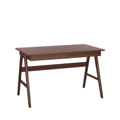 Beliani Pisalna miza 120 x 70 cm z 2 predaloma iz temnega lesa SHESLAY