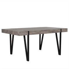 Beliani Jedilna miza 180 x 90 cm, temni les s črno barvo ADENA