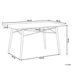 Beliani Bela jedilna miza BIONDI 140 x 80 cm