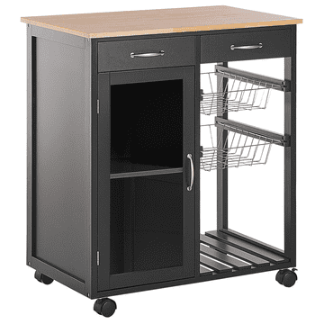 Beliani Črni kuhinjski voziček BOVES