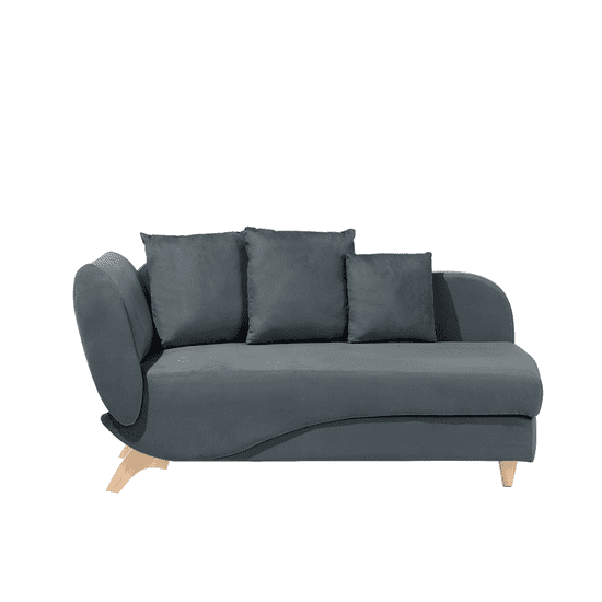 Beliani Temno siv lounge stol s prostorom za shranjevanje, leva stran MERI