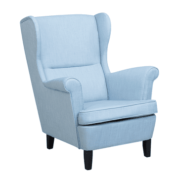 Beliani Oblazinjen fotelj svetlo modra ABSON
