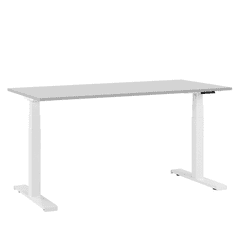 Beliani Električno nastavljiva miza 160 x 72 cm siva in bela DESTIN II