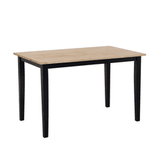 Beliani Lesena jedilna miza svetlo rjava / črna 120 x 75 cm HOUSTON