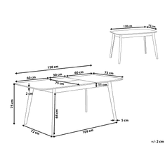 Beliani Rjava zložljiva jedilna miza 120/150 x 75 cm MADOX