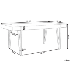 Beliani Jedilna miza betonskega videza 150 x 90 cm ADENA