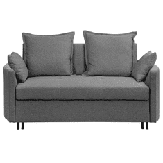 Beliani Dvosedežni sivi raztegljivi kavč HOVIN