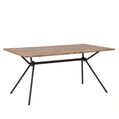 Beliani Jedilna miza 160 x 90 cm iz temnega lesa AMSTERDAM