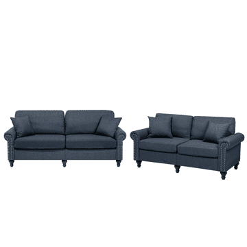 Beliani Oblazinjena sedežna garnitura temno siva, OTRA za 5 oseb