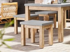 Beliani Vrtni stol iz betona in akacijevega lesa sive barve OSTUNI