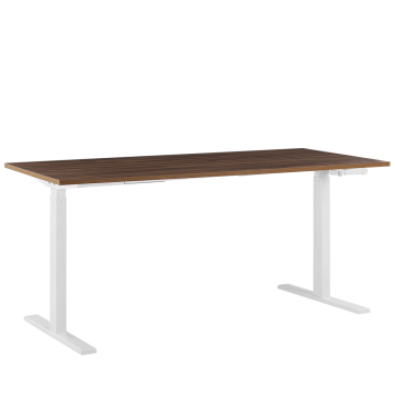 Beliani Ročno nastavljiva pisalna miza 160x72 cm rjavo-bela DESTIN II