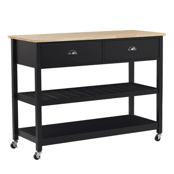 Beliani Kuhinjski voziček črne barve NAVARINO