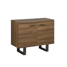 Beliani Komoda z dvema vratoma iz temnega lesa TIMBER