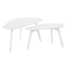 Beliani Garnitura 2 kavnih mizic v beli barvi FLY III