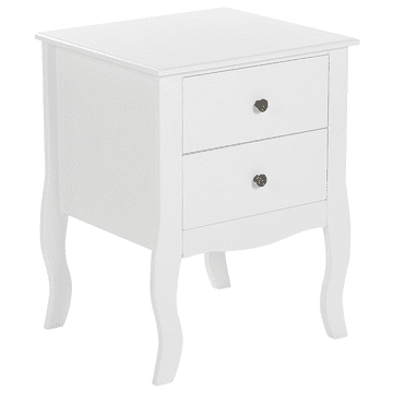 Beliani Nočna omarica z 2 predaloma bela LANE