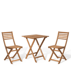 Beliani Leseni vrtni bistro set zložljive mize in stolov FIJI