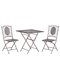 Beliani Vrtni bistro set kovinski črni BORMIO