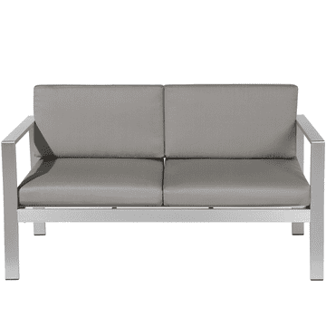 Beliani Vrtni kavč za 2 osebi temno sive blazine SALERNO