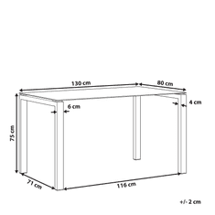 Beliani Steklena jedilna miza TAVIRA 130 x 80 cm