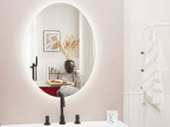 Beliani Kopalniško ogledalo z LED osvetlitvijo ovalno 60 x 80 cm MAZILLE